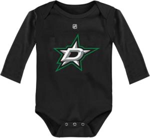 Outerstuff NHL Newborn & Infants 0-24 Months Primary Logo Long Sleeve Bodysuit Creeper Romper (Dallas Stars - Black, 3/6 Months)
