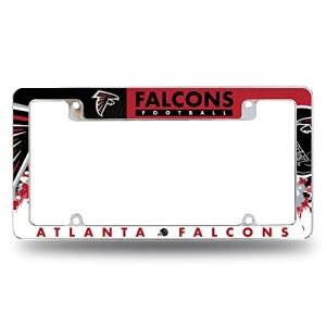 Rico Industries NFL Atlanta Falcons Primary 12" x 6" Chrome All Over Automotive License Plate Frame for Car/Truck/SUV