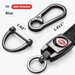 DNGNKNG Reds Leather Car Keychain Keyring for Cincinnati Reds Baseball Fans,Reds Car Key Fob Holder Keychain Lanyard,Souvenir/Gifts for Baseball Fans