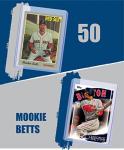 Mookie Betts (6) Assorted Baseball Cards Bundle - Boston Red Sox, Los Angeles Dodgers Trading Cards