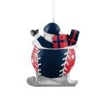 FOCO - MLB 4" Baseball Sleigh Resin Xmas Christmas Holiday Tree Hanging Ornament (Atlanta Braves)