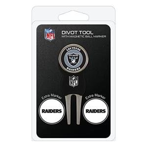 Team Golf NFL Las Vegas Raiders Divot Tool Pack With 3 Golf Ball Markers Divot Tool with 3 Golf Ball Markers Pack, Markers are Removable Magnetic Double-Sided Enamel