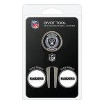 Team Golf NFL Las Vegas Raiders Divot Tool Pack With 3 Golf Ball Markers Divot Tool with 3 Golf Ball Markers Pack, Markers are Removable Magnetic Double-Sided Enamel