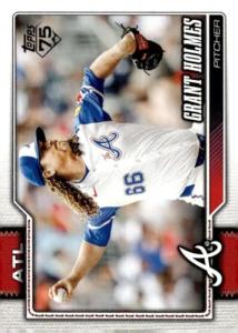 2026 TOPPS #182 GRANT HOLMES ATLANTA BRAVES BASEBALL OFFICIAL TRADING CARD OF MLB