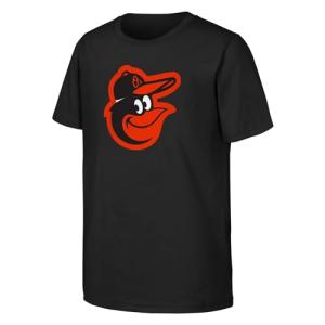 Outerstuff MLB Kids Youth 8-20 Outfield Primary Logo Performance T-Shirt (US, Numeric, Size: 14-16, Regular, Baltimore Orioles - Black)