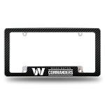 Rico Industries NFL Washington Commanders Carbon Fiber 12" x 6" Chrome All Over Automotive License Plate Frame for Car/Truck/SUV