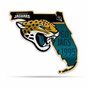 Rico Industries NFL Football Jacksonville Jaguars State Shape Shape Cut Pennant - Home and Living Room Décor - Soft Felt EZ to Hang
