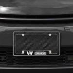 Rico Industries NFL Washington Commanders Carbon Fiber 12" x 6" Chrome All Over Automotive License Plate Frame for Car/Truck/SUV