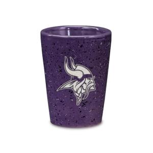 Rico Industries NFL Football Minnesota Vikings 2oz Ceramic Shot Glass for Fans, Laser Engraved In Team Color Single Shot Glass