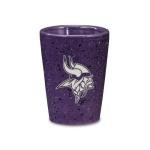 Rico Industries NFL Football Minnesota Vikings 2oz Ceramic Shot Glass for Fans, Laser Engraved In Team Color Single Shot Glass