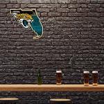 Rico Industries NFL Football Jacksonville Jaguars State Shape Shape Cut Pennant - Home and Living Room Décor - Soft Felt EZ to Hang