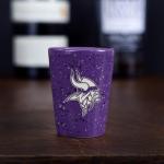 Rico Industries NFL Football Minnesota Vikings 2oz Ceramic Shot Glass for Fans, Laser Engraved In Team Color Single Shot Glass