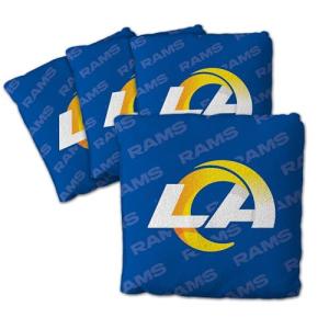 YouTheFan Officially-Licensed NFL Los Angeles Rams Set of 4 Cornhole Bags - All Weather Regulation 6” x 6” Size - 16oz Weight - Designed in USA
