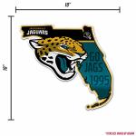 Rico Industries NFL Football Jacksonville Jaguars State Shape Shape Cut Pennant - Home and Living Room Décor - Soft Felt EZ to Hang