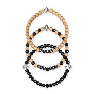 FOCO New Orleans Saints NFL 3 Pack Beaded Friendship Bracelet