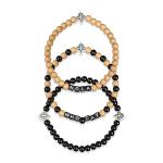 FOCO New Orleans Saints NFL 3 Pack Beaded Friendship Bracelet