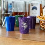 Rico Industries NFL Football Minnesota Vikings 2oz Ceramic Shot Glass for Fans, Laser Engraved In Team Color Single Shot Glass