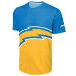 FOCO Los Angeles Chargers NFL Mens Cropped Big Logo Colorblock Rash Guard - L