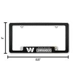 Rico Industries NFL Washington Commanders Carbon Fiber 12" x 6" Chrome All Over Automotive License Plate Frame for Car/Truck/SUV