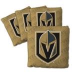 YouTheFan Officially-Licensed NHL Vegas Golden Knights Set of 4 Cornhole Bags - All Weather Regulation 6” x 6” Size - 16oz Weight - Designed in USA