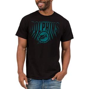 Junk Food Standard Classic Crew Neck, Authentic Details, Unisex Fit, Miami Dolphins-Black Large