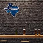 Rico Industries NFL Dallas Cowboys State Shape Shape Cut Pennant - Home and Living Room Décor - Soft Felt EZ to Hang 18x0.10x18