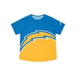 FOCO Los Angeles Chargers NFL Mens Cropped Big Logo Colorblock Rash Guard - L
