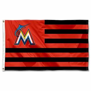 Miami Marlins Stars and Stripes Nation 3x5 Flag