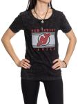 Calhoun NHL Womens Acid Wash Round Neck Block Logo T-Shirt (New Jersey Devils, X-Large)