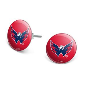 NHL Washington Capitals Logo Novelty Silver Plated Stud Earrings