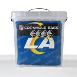 YouTheFan Officially-Licensed NFL Los Angeles Rams Set of 4 Cornhole Bags - All Weather Regulation 6” x 6” Size - 16oz Weight - Designed in USA