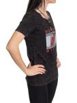 Calhoun NHL Womens Acid Wash Round Neck Block Logo T-Shirt (New Jersey Devils, X-Large)