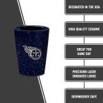 Rico Industries NFL Football Tennessee Titans 2oz Ceramic Shot Glass for Fans, Laser Engraved In Team Color Single Shot Glass