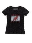 Calhoun NHL Womens Acid Wash Round Neck Block Logo T-Shirt (New Jersey Devils, X-Large)