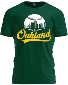 TeeStock Oakland Baseball Shirt Cityscape Fan T-Shirt with Urban Skyline Graphic