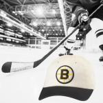 AMERICAN NEEDLE Boston Bruins Officially Licensed NHL Blue Line Adjustable Snapback Baseball Hat, Ivory/Black (EM004A-BBR-IBLK)