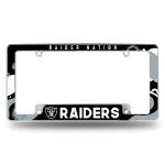 Rico Industries NFL Football Las Vegas Raiders Wave 12" x 6" Chrome All Over Automotive License Plate Frame