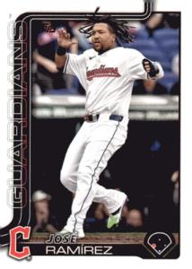2025 TOPPS #77 JOSE RAMIREZ CLEVELAND GUARDIANS BASEBALL OFFICIAL TRADING CARD OF MLB