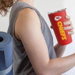 Rico Industries NFL Football Kansas City Chiefs 18oz Soft Touch, Easy Grip Tumbler