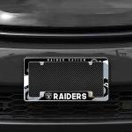 Rico Industries NFL Football Las Vegas Raiders Wave 12" x 6" Chrome All Over Automotive License Plate Frame