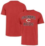 47 Brand MLB Men's Team Color Union Arch Franklin Primary Logo Short Sleeve Baseball T-Shirt - Cincinnati Reds - Red - Medium
