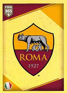 2017-18 Panini FIFA 365 Stickers Soccer #364 AS Roma Logo AS Roma Official Smaller Than Trading Card Sized Album Sticker in Raw (NM or Better) Condition