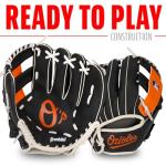 Franklin Sports MLB Youth Teeball Glove and Ball Set - Kids Baltimore Orioles Baseball and Teeball Glove and Ball - Perfect First Kids Glove - 9.5"