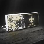 SOAR NFL LED Ambience Light Box: Elevate Your Space with Officially Licensed Wall Décor, New Orleans Saints
