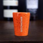 Rico Industries NFL Football Denver Broncos 2oz Ceramic Shot Glass for Fans, Laser Engraved In Team Color Single Shot Glass