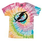 Calhoun NHL Surf & Skate Mens Rainbow Tie Dye T-Shirt – The Sunset Collection (Tampa Bay Lightning, Medium, m)