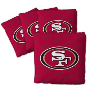 YouTheFan Officially-Licensed NFL San Francisco 49ers Set of 4 Cornhole Bags - All Weather Regulation 6” x 6” Size - 16oz Weight - Designed in USA