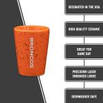 Rico Industries NFL Football Denver Broncos 2oz Ceramic Shot Glass for Fans, Laser Engraved In Team Color Single Shot Glass