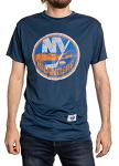 Calhoun NHL Mens Loose Fit Performance Rashguard Wicking Short Sleeve Shirt (New York Islanders, Medium)