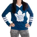Calhoun NHL Women's V-Neck Varsity Long Sleeve Shirt (Toronto Maple Leafs, X-Large)
